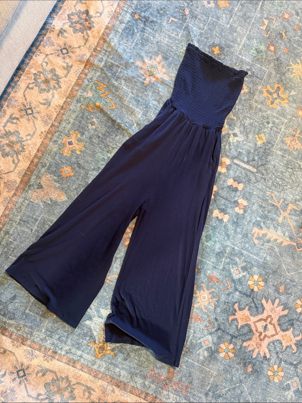 Strapless Romper in Navy